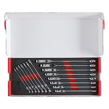 Milwaukee set brzih zglobnih viljuškasto-okastih ključeva MAX BITE™ 8-22mm 15/1 u penastom modulu 4932479829-3