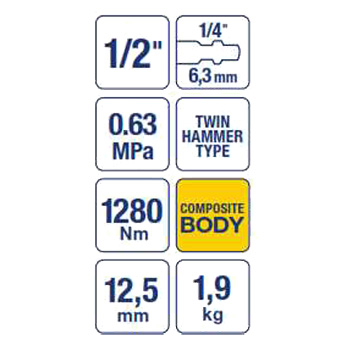 Magneti Marelli pneumatski udarni odvijač T-Rex 1/2 Magneti Marelli pneumatski udarni odvijač T-Rex 1/2
