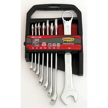 Modeco set 8 okasto viljuškastih ključeva 8-19mm   51-238 Modeco set 8 okasto viljuškastih ključeva 8-19mm   51-238