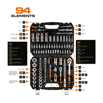 Neo set nasadnih ključeva 1/2″ 1/4″ 94/1 10-062-1