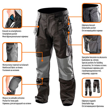 Neo pantalone radne sive 81-230-x Neo pantalone radne sive 81-230-x