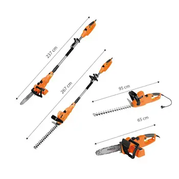 Neo Tools 2u1 baštenski alat sa teleskopskom ručkom – testera + makaze za živu ogradu 04-634-8