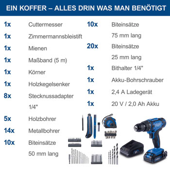 Scheppach akumulatorska bušilica odvijač + 74 komada pribora C-DTB74/1-X Scheppach akumulatorska bušilica odvijač + 74 komada pribora C-DTB74/1-X