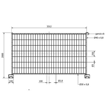 Građevinska mobilna ograda L 340x200 cm Građevinska mobilna ograda L 340x200 cm