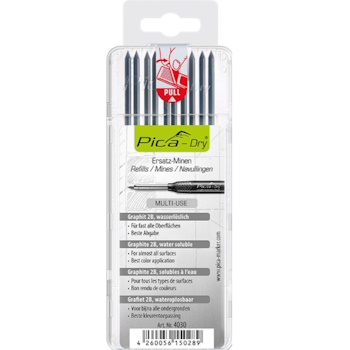 Pica zamenska mina za Dry olovku 2B grafitna crna set 10/1 PC4030 Pica zamenska mina za Dry olovku 2B grafitna crna set 10/1 PC4030