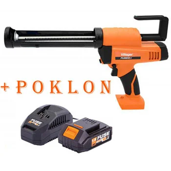 Villager akumulatorski pištolj za silikon VLN 9020 072747 + POKLON Fuse set baterija 1.5Ah + punjač 2.4A 067112