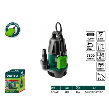 Verto potapajuća pumpa za vodu 900W 52G449 Verto potapajuća pumpa za vodu 900W 52G449