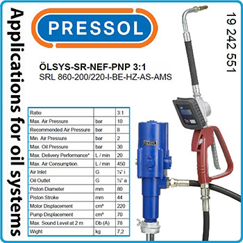 Pressol pumpa pneumatska za ulje sa meračem protoka PR19242551 Pressol pumpa pneumatska za ulje sa meračem protoka PR19242551