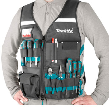 Makita radni prsluk sa podesivim džepovima za nošenje alata E-15609 Makita radni prsluk sa podesivim džepovima za nošenje alata E-15609