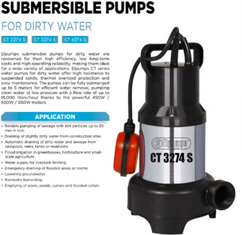 Elpumps potapajuća pumpa za čistu vodu CT 4274 W Elpumps potapajuća pumpa za čistu vodu CT 4274 W