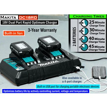 Makita punjač za dve baterije DC18RD-3
