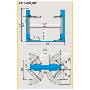 Ravaglioli dvostubna dizalica 3.2t sa samonosećom H bazom KPS 306HE-4