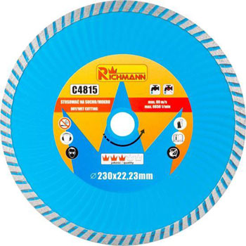 Richmann turbo dijamantski disk, beton, mokro i suvo sečenje, 230 mm C4815 Richmann turbo dijamantski disk, beton, mokro i suvo sečenje, 230 mm C4815