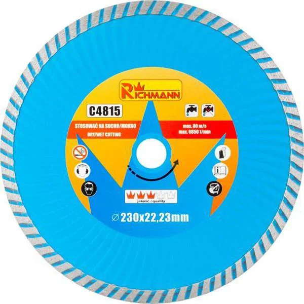 Richmann turbo dijamantski disk, beton, mokro i suvo sečenje, 230 mm C4815 Richmann turbo dijamantski disk, beton, mokro i suvo sečenje, 230 mm C4815