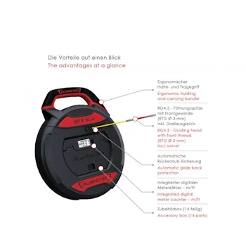 Runpotec fiberglass sajla Ø3mm-30m sa digitalnim meračem GF3 SLIM 10208 Runpotec fiberglass sajla Ø3mm-30m sa digitalnim meračem GF3 SLIM 10208