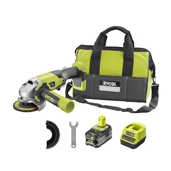 Ryobi aku ugaona brusilica 115mm + punjač+ baterija 4Ah set R18AG-140S-1 Ryobi aku ugaona brusilica 115mm + punjač+ baterija 4Ah set R18AG-140S-1