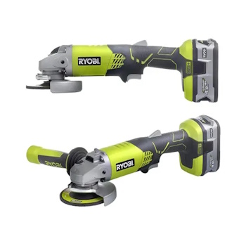 Ryobi aku ugaona brusilica 115mm + punjač+ baterija 4Ah set R18AG-140S-2