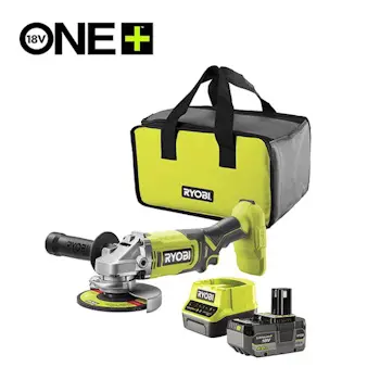 Ryobi aku ugaona brusilica 125mm + punjač + baterija 4Ah 18V ONE+™ RAG18125-1C40S