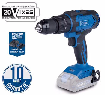 Scheppach aku udarna bušilica/odvijač Solo IXES C-CD45-X + set punjač 2.4A i baterija 2.0Ah Scheppach aku udarna bušilica/odvijač Solo IXES C-CD45-X + set punjač 2.4A i baterija 2.0Ah