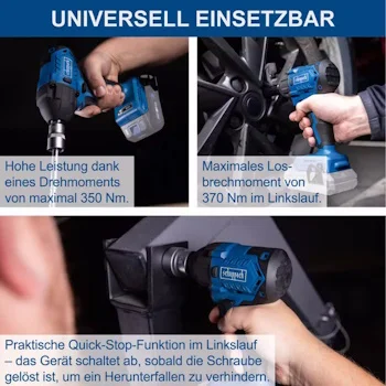 Scheppach aku udarni odvijač 370Nm 1/2” Brushless Solo IXES BC-IW350-X + set punjač 2.4A i baterija 2.0Ah-1