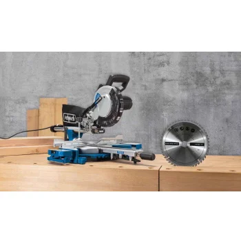  Scheppach potezno nagibna testera 216mm 2000W HM216 + 2 lista testere-5