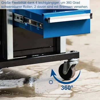 Scheppach radionička stolica sa točkićima i fiokama 2u1 TW900-5