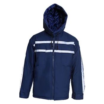 Zimska jakna sa kapuljačom i fluo trakama - teget Zimska jakna sa kapuljačom i fluo trakama - teget