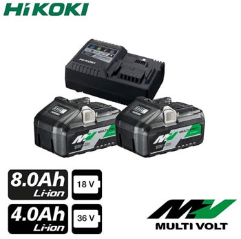 Hikoki set 2 x baterija (36V/4.0Ah) 18V/8.0Ah) i super brzi punjač UC18YSL3-WFZ