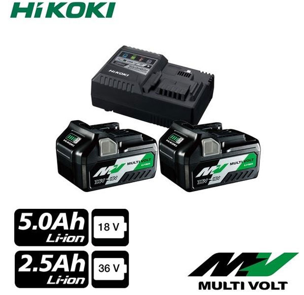 Hikoki set 2 x baterija (36V/2.5Ah) 18V/5.0Ah) i super brzi punjač UC18YSL3-WEZ