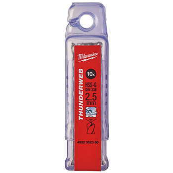 Milwaukee set 10 burgija 2,5mm THUNDERWEB HSS-G 4932352380 Milwaukee set 10 burgija 2,5mm THUNDERWEB HSS-G 4932352380