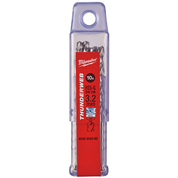 Milwaukee set 10 burgija 3,5mm THUNDERWEB HSS-G 4932352383 Milwaukee set 10 burgija 3,5mm THUNDERWEB HSS-G 4932352383