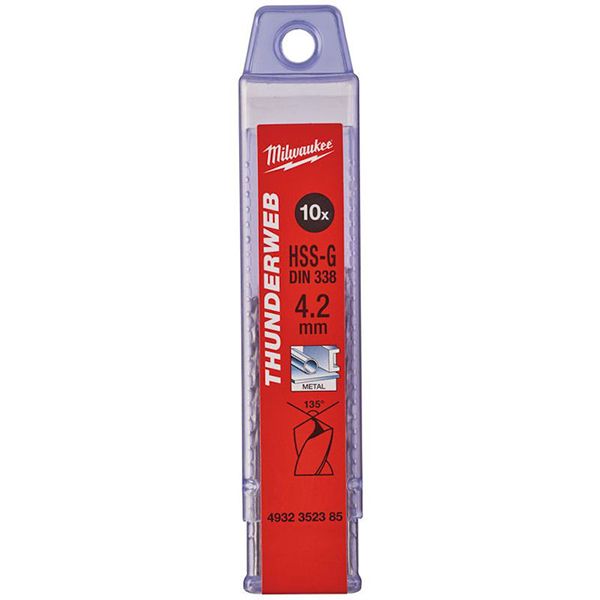 Milwaukee set 10 burgija 4,2mm THUNDERWEB HSS-G 4932352385 Milwaukee set 10 burgija 4,2mm THUNDERWEB HSS-G 4932352385