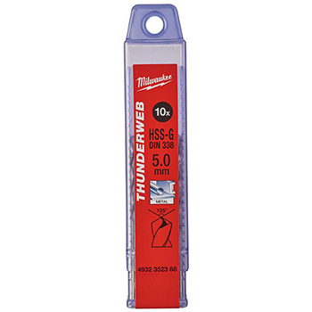 Milwaukee set 10 burgija 5mm THUNDERWEB HSS-G 4932352388 Milwaukee set 10 burgija 5mm THUNDERWEB HSS-G 4932352388