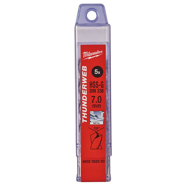 Milwaukee set 5 burgija 7mm THUNDERWEB HSS-G 4932352393 Milwaukee set 5 burgija 7mm THUNDERWEB HSS-G 4932352393