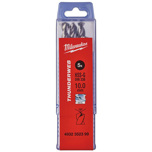 Milwaukee set 5 burgija 10mm THUNDERWEB HSS-G 4932352399 Milwaukee set 5 burgija 10mm THUNDERWEB HSS-G 4932352399