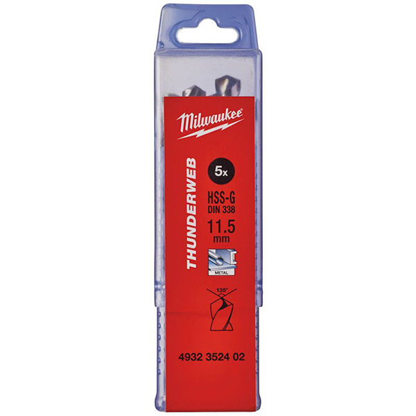 Milwaukee set 10 burgija 11,5mm THUNDERWEB HSS-G 4932352402 Milwaukee set 10 burgija 11,5mm THUNDERWEB HSS-G 4932352402