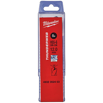 Milwaukee set 10 burgija 12mm THUNDERWEB HSS-G 4932352403 Milwaukee set 10 burgija 12mm THUNDERWEB HSS-G 4932352403