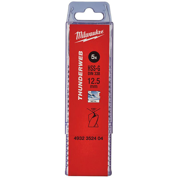 Milwaukee set 10 burgija 12,5mm THUNDERWEB HSS-G 4932352404 Milwaukee set 10 burgija 12,5mm THUNDERWEB HSS-G 4932352404