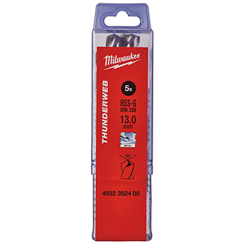 Milwaukee set 10 burgija 13mm THUNDERWEB HSS-G 4932352405 Milwaukee set 10 burgija 13mm THUNDERWEB HSS-G 4932352405