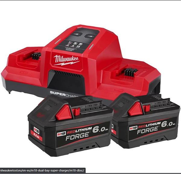 Milwaukee set - punjač + 2 baterije 18V/6Ah M18 FORGENRG-602DBSC 4933498549 Milwaukee set - punjač + 2 baterije 18V/6Ah M18 FORGENRG-602DBSC 4933498549