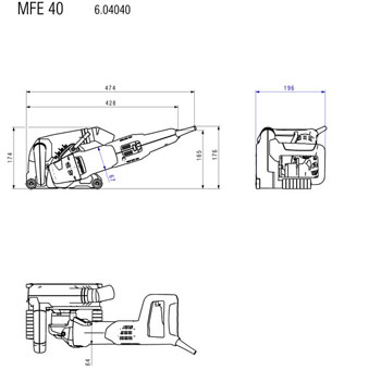 Metabo električna šlicerica MFE 40 + 2 x dijamantske rezne ploče  ø 125 x 2,15 x 22,23 mm 