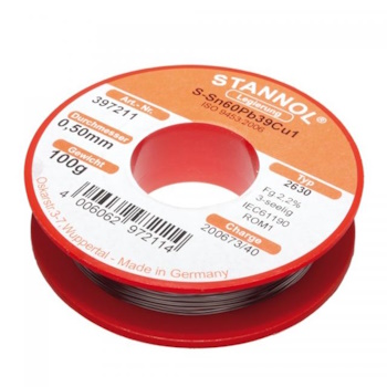 Stannol žica za lemljenje ø1mm 100g Sn60/Pb39/Cu1 Stannol žica za lemljenje ø1mm 100g Sn60/Pb39/Cu1