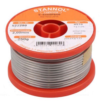Stannol žica za lemljenje Tinol punjena ø1.5mm 250g Sn60/Pb40 Stannol žica za lemljenje Tinol punjena ø1.5mm 250g Sn60/Pb40