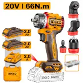 INGCO CDLI206686E aku bušilica sa izmenjivim nastavcima 66Nm 20V