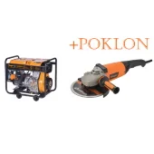 Villager dizel agregat VGD 5500-0 + POKLON Villager električna ugaona brusilica VPL AG 2450