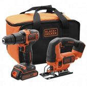 Black&Decker set akumulatorska udarna bušilica odvijač + ubodna testera 18V 1,5Ah BCK22S1S 