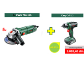 5 x Bosch ugaona brusilica PWS 700-115 + POKLON  akumulatorska bušilica-odvrtač Bosch EasyDrill 12