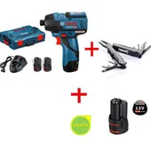 Bosch akumulatorski vibracioni odvrtač GDR 12V-110 Professional + SwissPeak višenamenski alat + POKLON Akumulator 12V 3,0Ah 0615990K9M