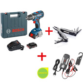 Bosch akumulatorska bušilica-odvrtač GSR 18-2-LI Plus Professional  + SwissPeak višenamenski alat + POKLON Bosch punjač akumulatora C3 0615990K9S