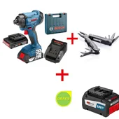 Bosch akumulatorski vibracioni odvrtač Professional GDR 180-Li + SwissPeak višenamenski alat + POKLON Akumulator 18V 6,0Ah 0615990K9X